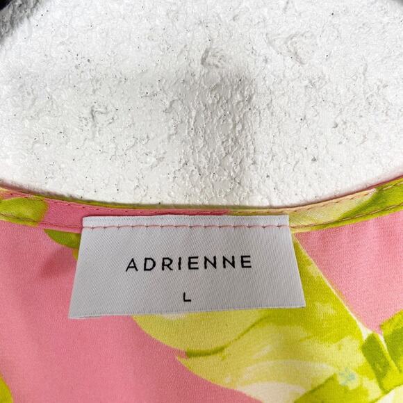 Adrienne Pink Yellow Floral Long Beach Cover-Up Duster‎ Women’s Size Large - Picture 3 of 6